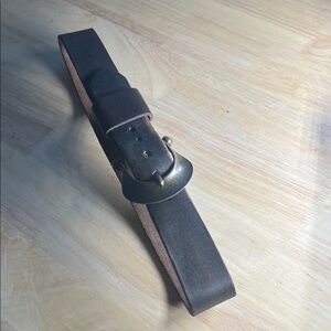 High Quality Brass Buckle and Oil Tanned Steerhide Brown Belt